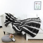 Decorative Extra Soft Faux Fur Blanket Full Size 70/" x 78/",Solid Reversible Fuzz